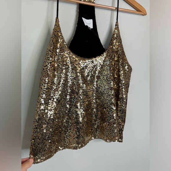 NWT Sundays Gold Sequin Viola Cami - Picture 6 of 11